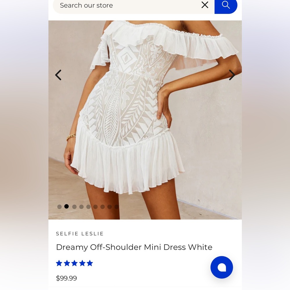 Selfie Leslie Cream Embroidered Wedding Dress - Picture 6 of 9